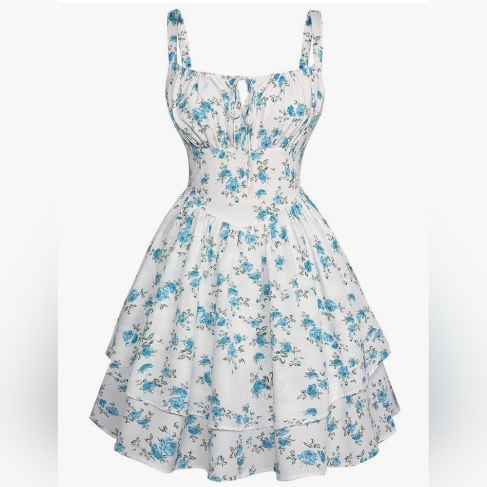 Classic Silhouette Floral Print Ladies Dress NWOT